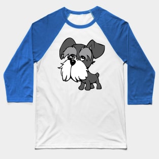 Cartoon Miniature Schnauzer Baseball T-Shirt